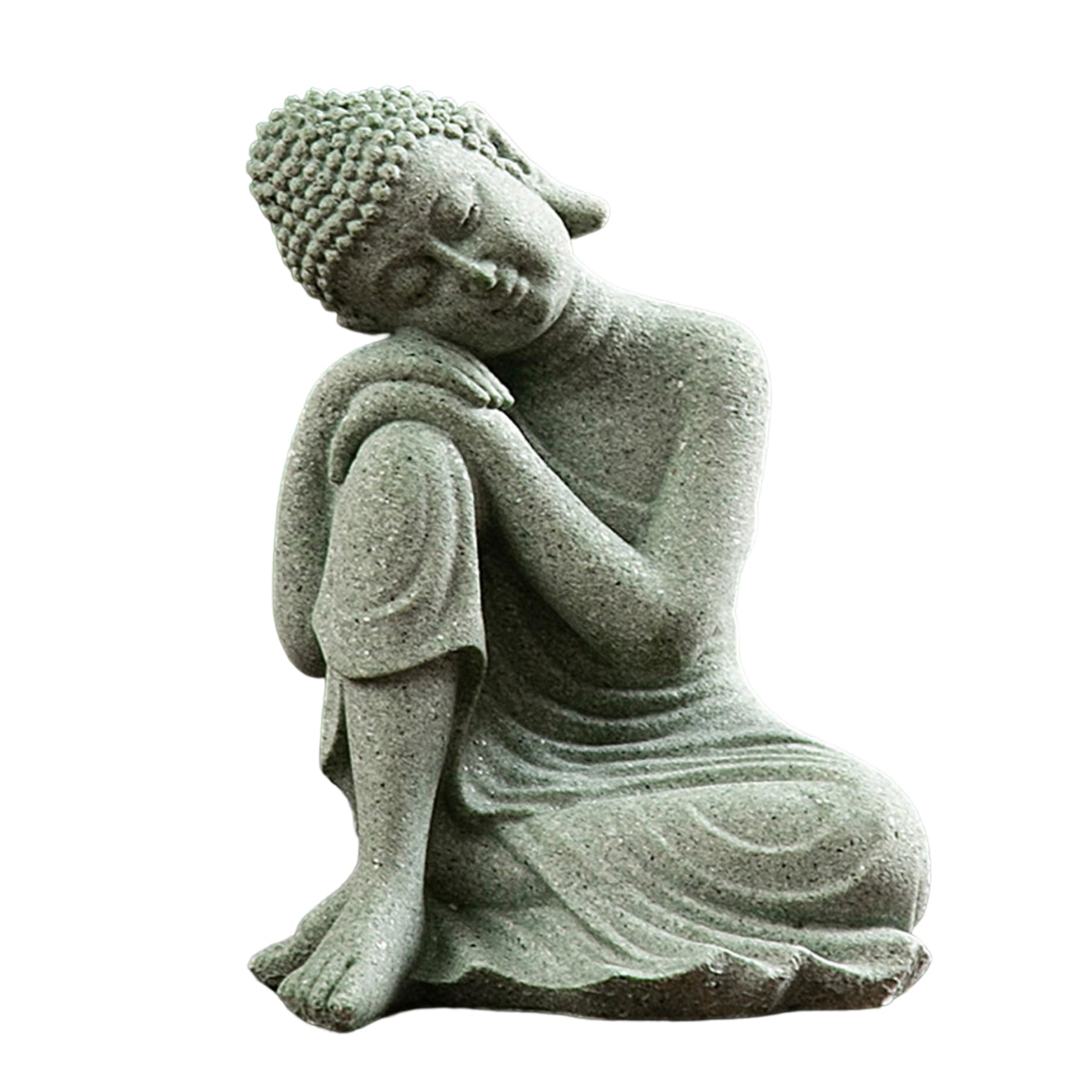 Buddha Statue Mini Buddha Buddah Ornament Sandstone Resting Sleeping Buddha Meditating Accessories for Zen Garden Style 1 buddha statue