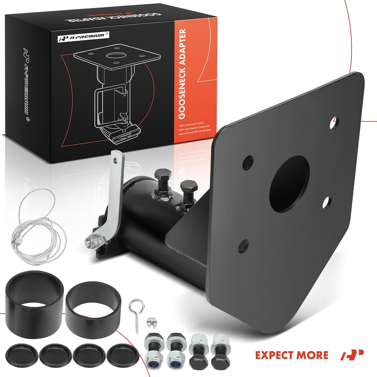 A-Premium Wheel Gooseneck Adapter Compatible with Fifth (5th) Wheel RV Camper Height 12"-17" 12217