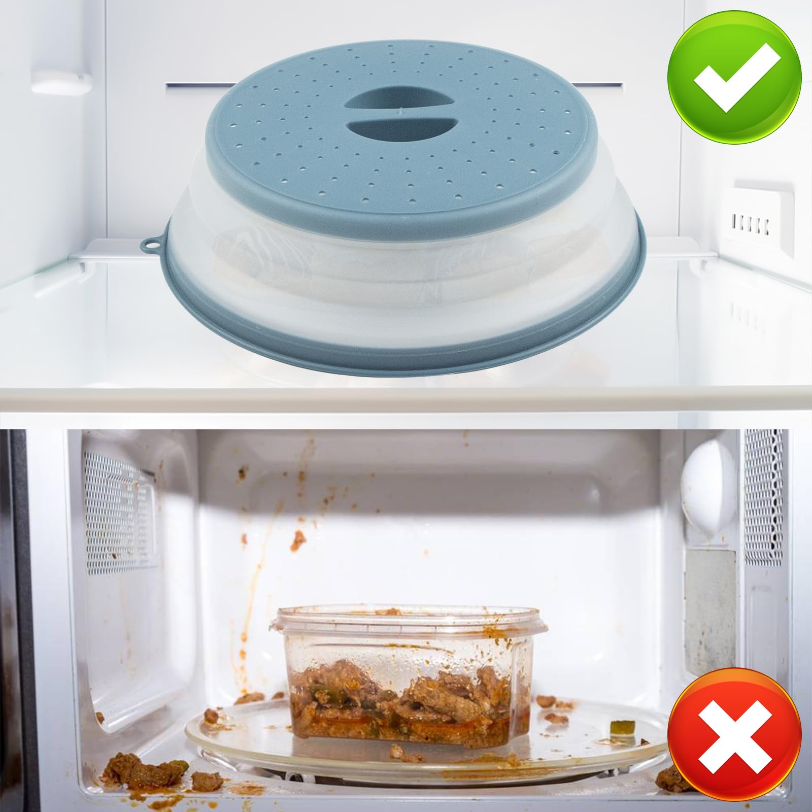 2 coperture per microonde, coperchio per microonde per riscaldare gli alimenti, 23 cm e 17 cm