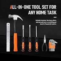 Vista 5 de Juego de herramientas de 149 piezas, kit de herramientas básicas para el hogar, paquete de combinación de herramientas de reparación, conjunto