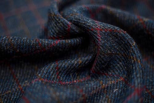 Miniatura 6 de Paño de tweed tradicional Harris con etiquetas de autenticidad (azul sarga, 19.7 x 11.8in)
