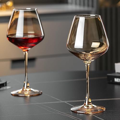Miniatura 2 de PTSTING Juego de 4 copas de vino burdeos de 15.5 onzas, copas de vino tinto transparente, copas de vino borgoña para degustación de vino, regalo de