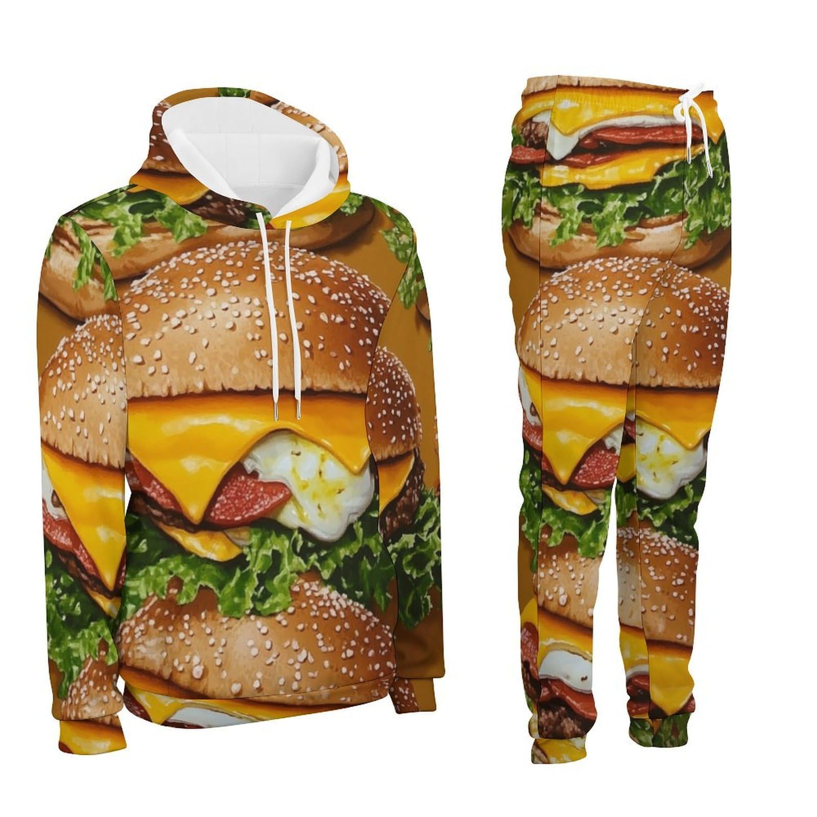 Felpa con cappuccio da uomo con stampa bianca rossa tuta casual pullover