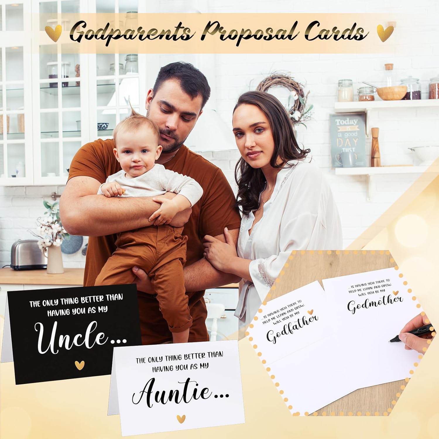 Qinyoung 7 Pcs Godparents Proposal Gift Will You Be My Godmother Godfather Padrino Madrina with Glass Cup Keychains Cards Box from Godchild for Baptism Birthday Gift(Auntie Coffee Cup)