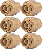 Vista 17 de SharkBite Tapón de empuje de 1/2 pulgada, paquete de 10, accesorios de plomería de latón para conectar, tubo PEX, cobre, CPVC, PE-RT, HDPE, U514LFCP