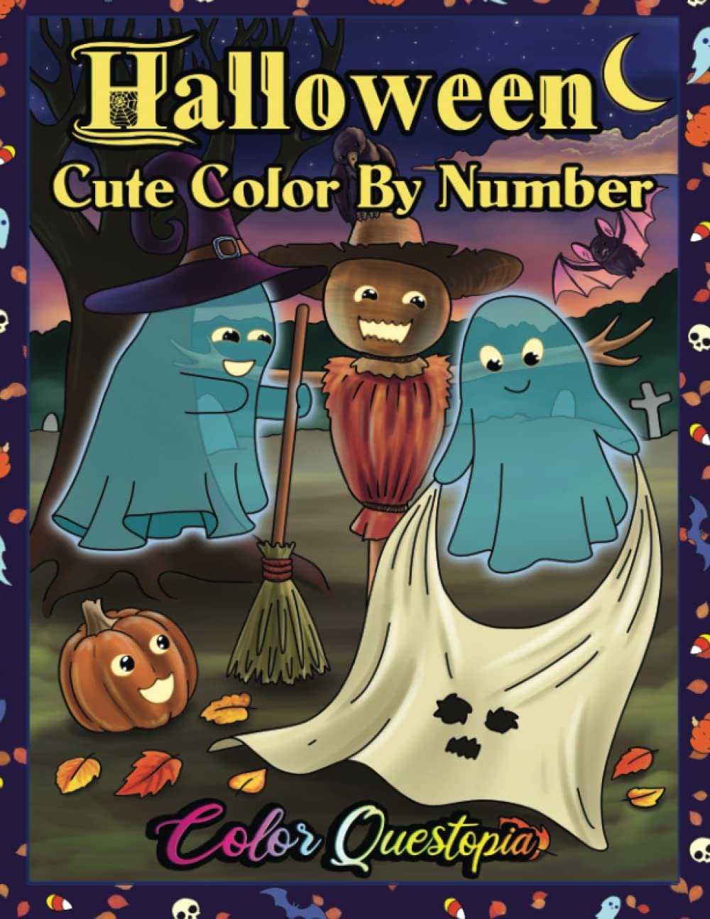 Cute Halloween Color By Number for Adults: A Coloring Book of Adorable, Spooky Fun