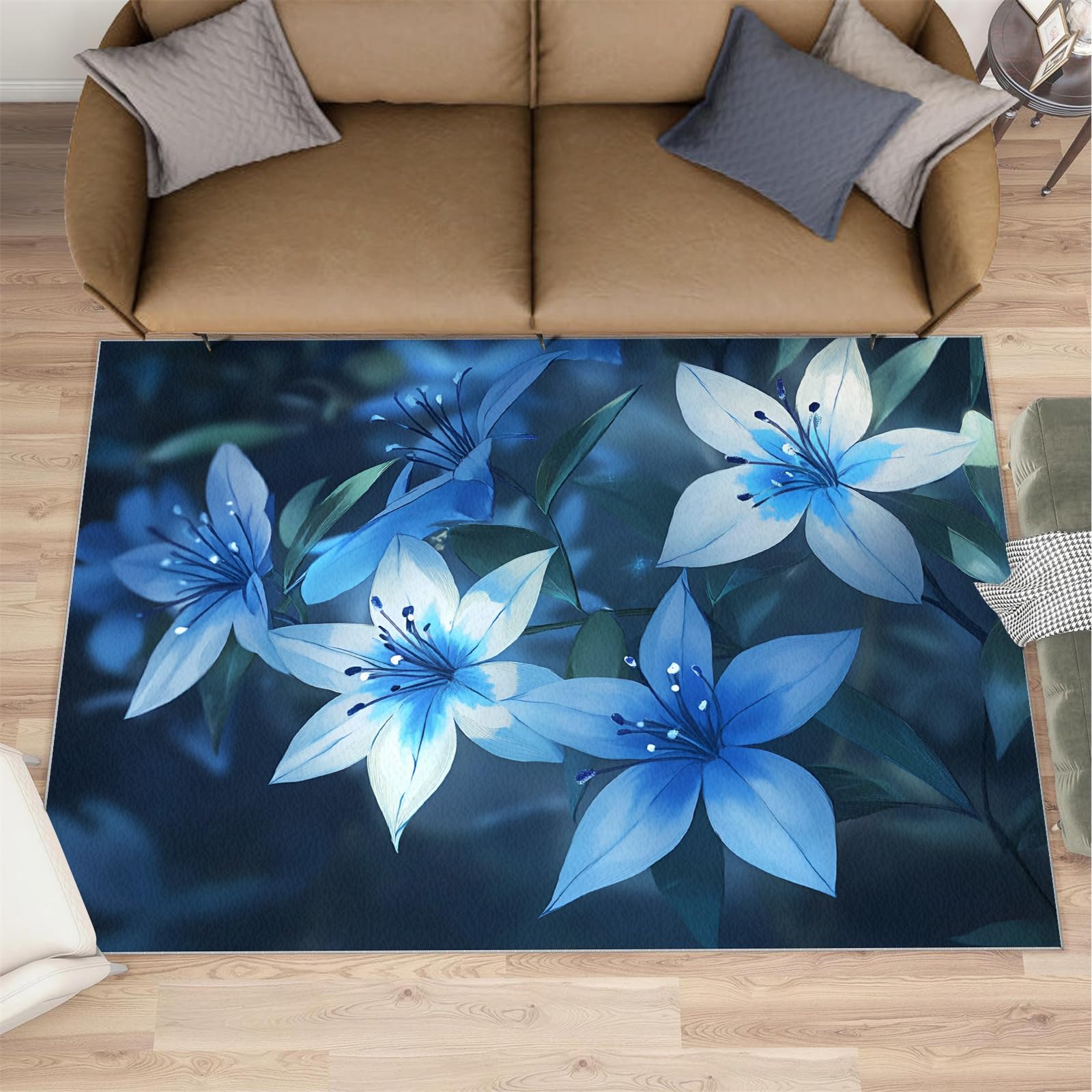Tapis moderne poils courts facile d'entretien pour salon et chambre