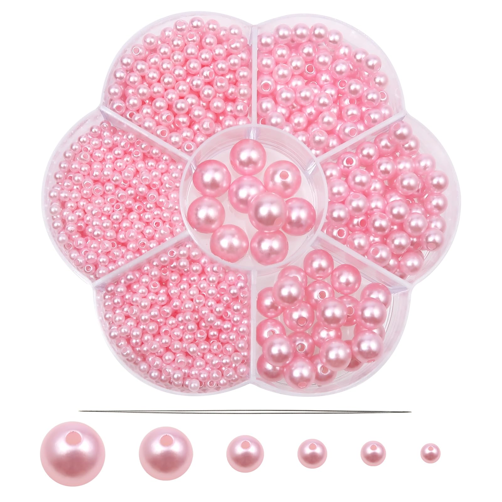 TOAOB 1248pcs Pearl Beads Light Pink Round Imitation Pearls 3mm to 10mm — image 1