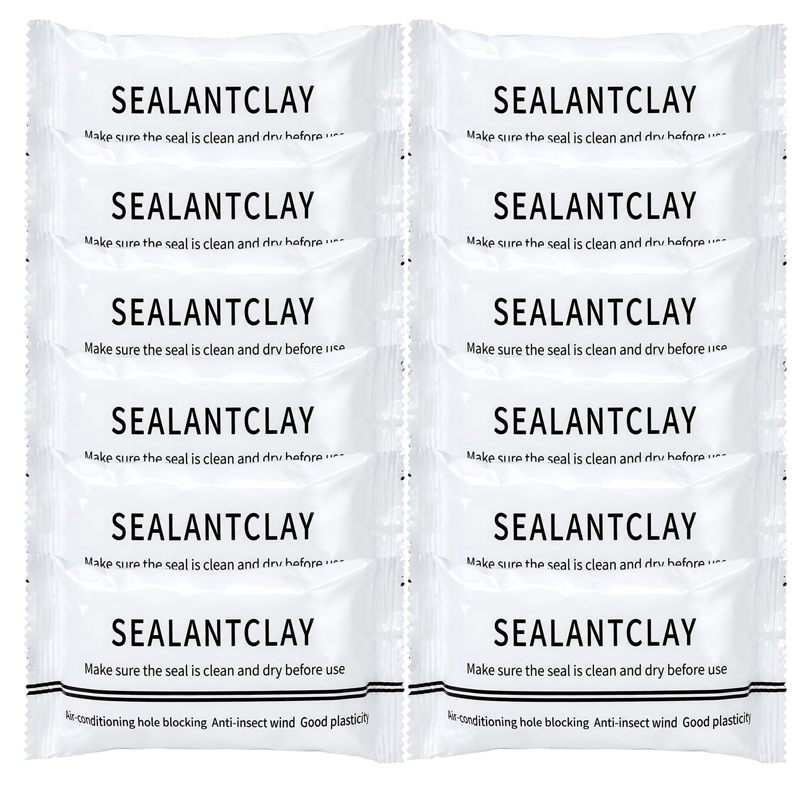 12PCS Sealant Clay for Holes, Sealant Clay to Fill Holes in Walls, White Sealant Putty for Pipe Gaps, Moldable Putty for Air Conditioning Ducts