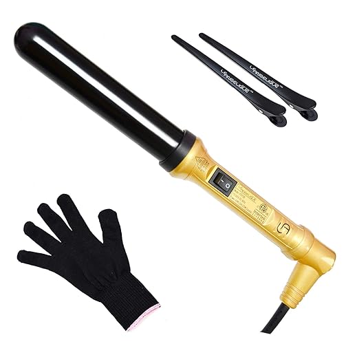 Le Angelique Varita rizadora de cerámica cónica de 34 a 1 pulgada para rizos naturales hinchables plancha rizadora cónica profesional de