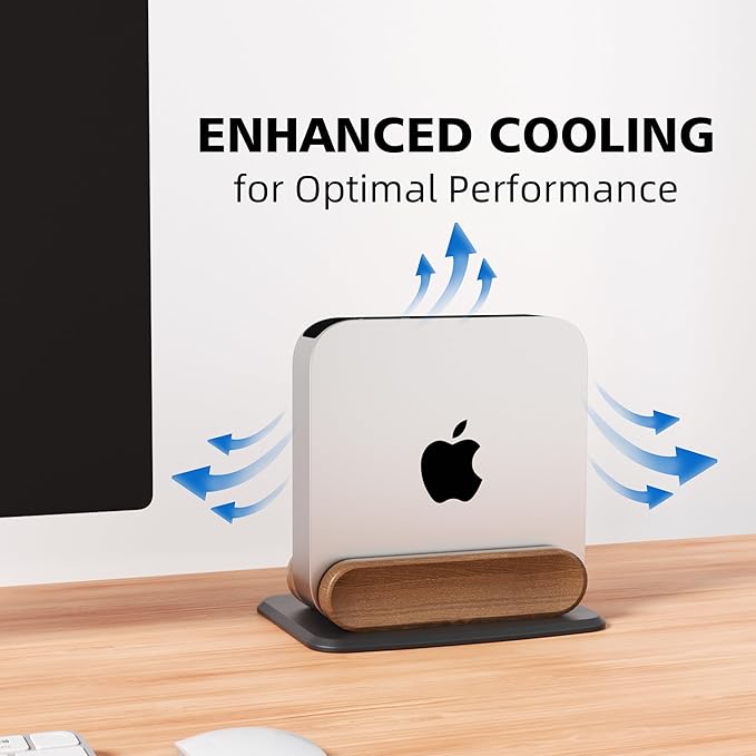 Soporte Vertical Universal para Mac mini de Aluminio y Madera miniatura 6