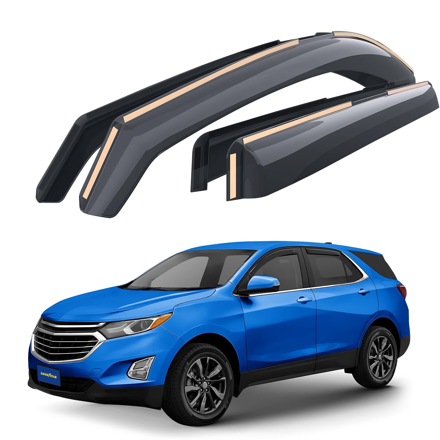 Deflettori Per Finestre Goodyear Per Chevrolet Equinox 2018-2024 - 4 Pezzi In Policarbonato Infrangibile - Visiere Parapioggia