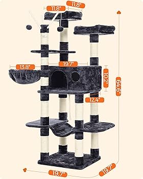 その他 TREEDOM FEANDREA 64.6-Inch Cat Tree with Multiple Activity Platforms