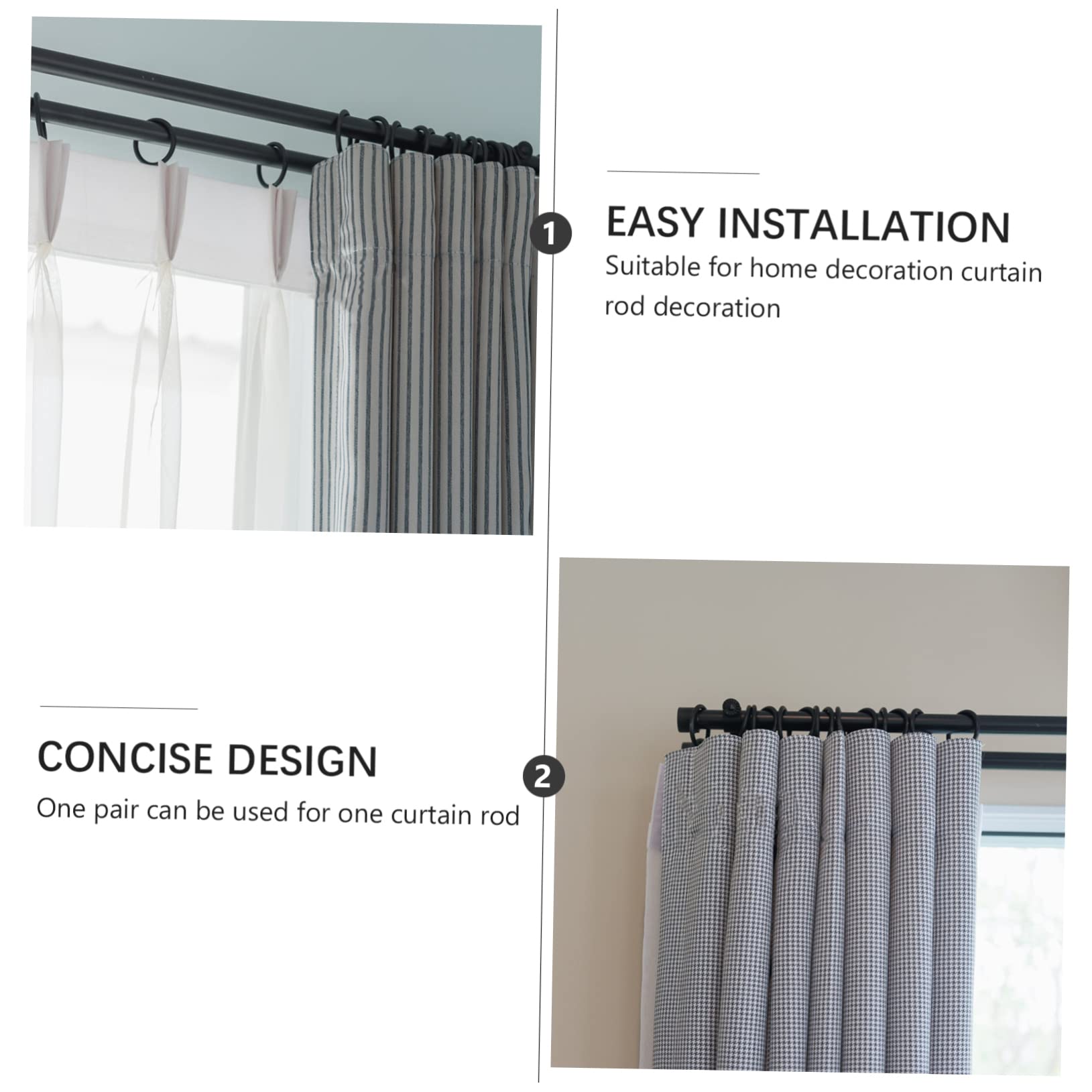 Lot De 2 Embouts INSPIRE, Chromé Brillant, Pour Tringle à Rideau Diam