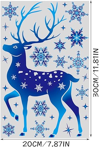 Miniatura 4 de Adhesivos de vidrio para ventana de Navidad, adhesivos estáticos de doble cara removibles para el hogar, habitaciones de niños, calcomanías de
