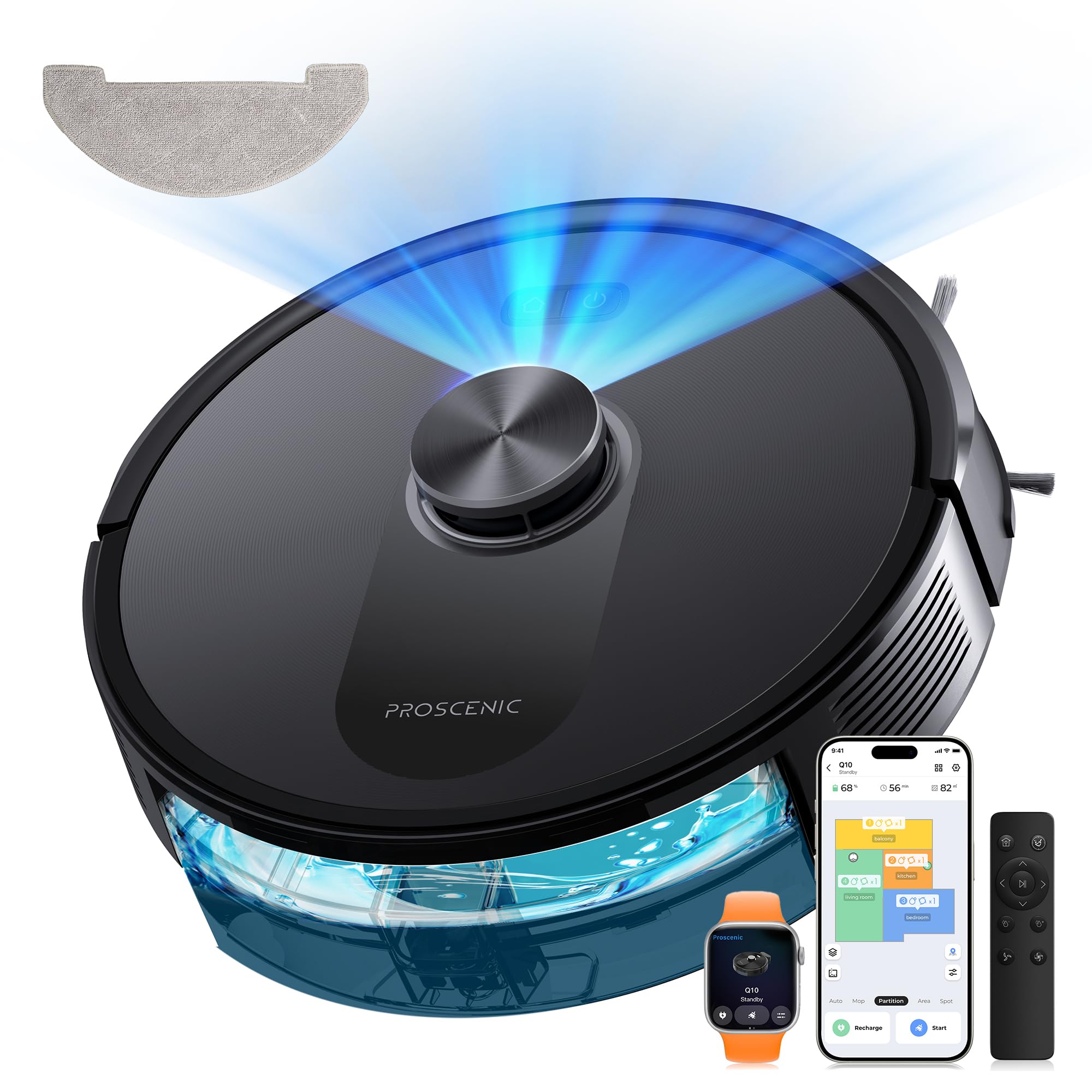 Oferta: Proscenic Q10 Robot Aspirador 8000 Pa/200Min Autonomía con