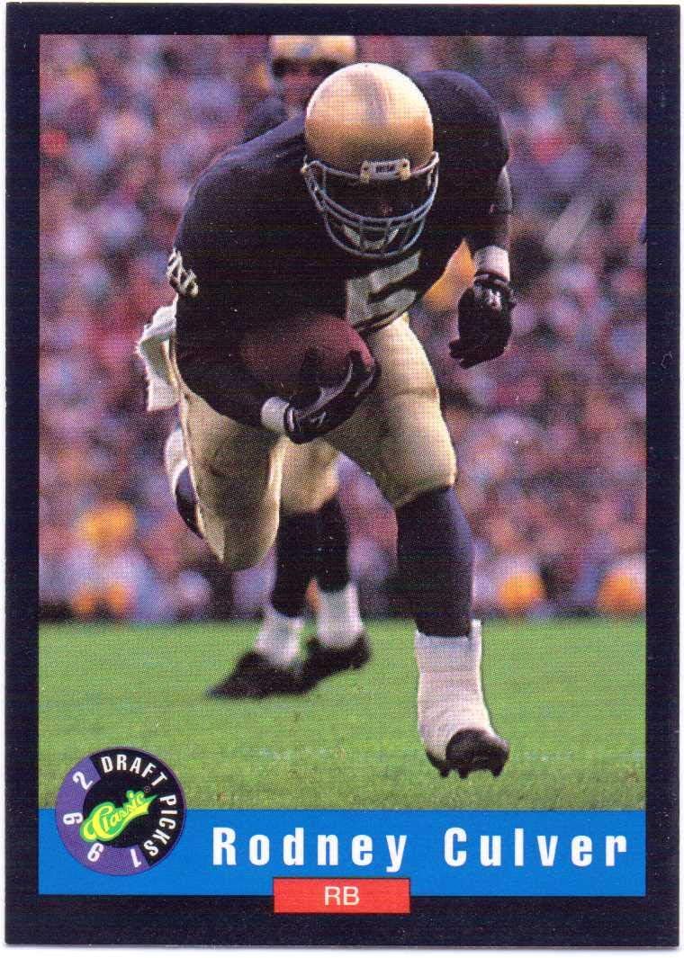 Rodney Culver 1992 Classic #47 - Indianapolis Colts, Notre Dame Fighting Irish