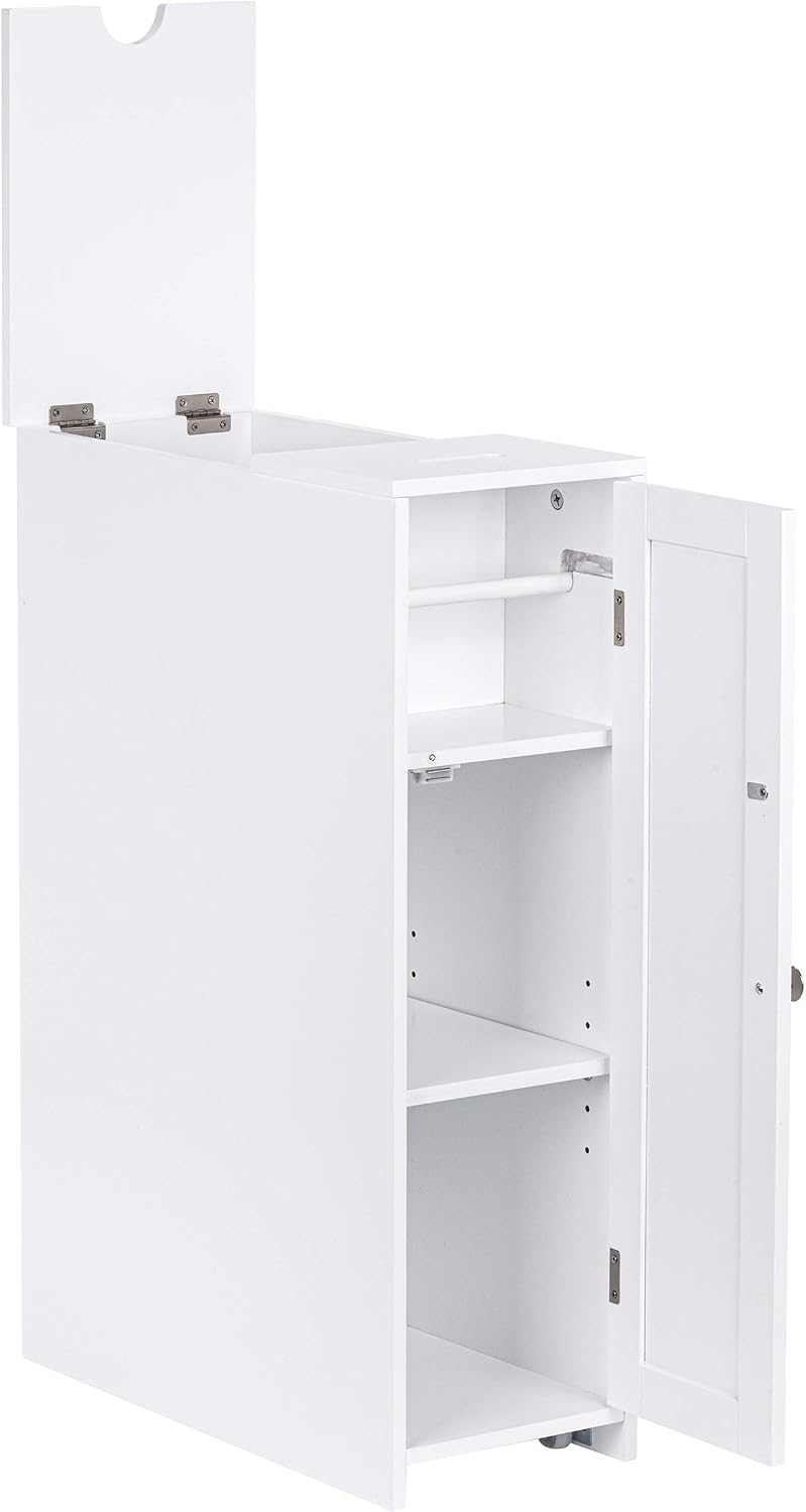 60% Off Discount UTEX Slim Bathroom Toilet Paper Storage Cabinet with Rolling Toilet Paper Holder, Free Standing Toilet Paper Holder, Bathroom Cabinet 9 W x 30 H x 20 D,White Free Shipping Over $50 UTEX Slim Bathroom Toilet Paper Storage Cabinet with Rolling Toilet Paper Holder, Free Standing Toilet Paper Holder, Bathroom Cabinet 9 W x 30 H x 20 D,White