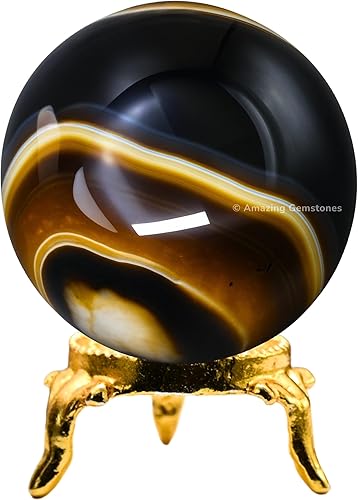 Vista 387 de Amazing Gemstone Black Tourmaline Crystal Ball with Stand - 2" Inches Crystal Sphere Meditation Balls for Witchcraft and Decorative Balls