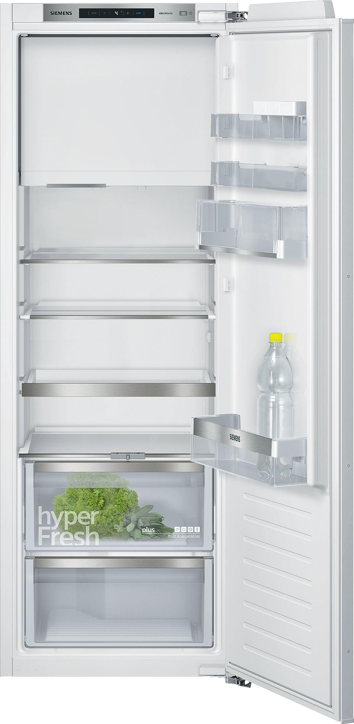 Siemens KI72LADE0 iQ500 Einbau-Kühlschrank mit Gefrierfach, 174 kWh pro Jahr, 248 L, hyperFresh Plus, LED Beleuchtung, superCooling, Flachscharnier