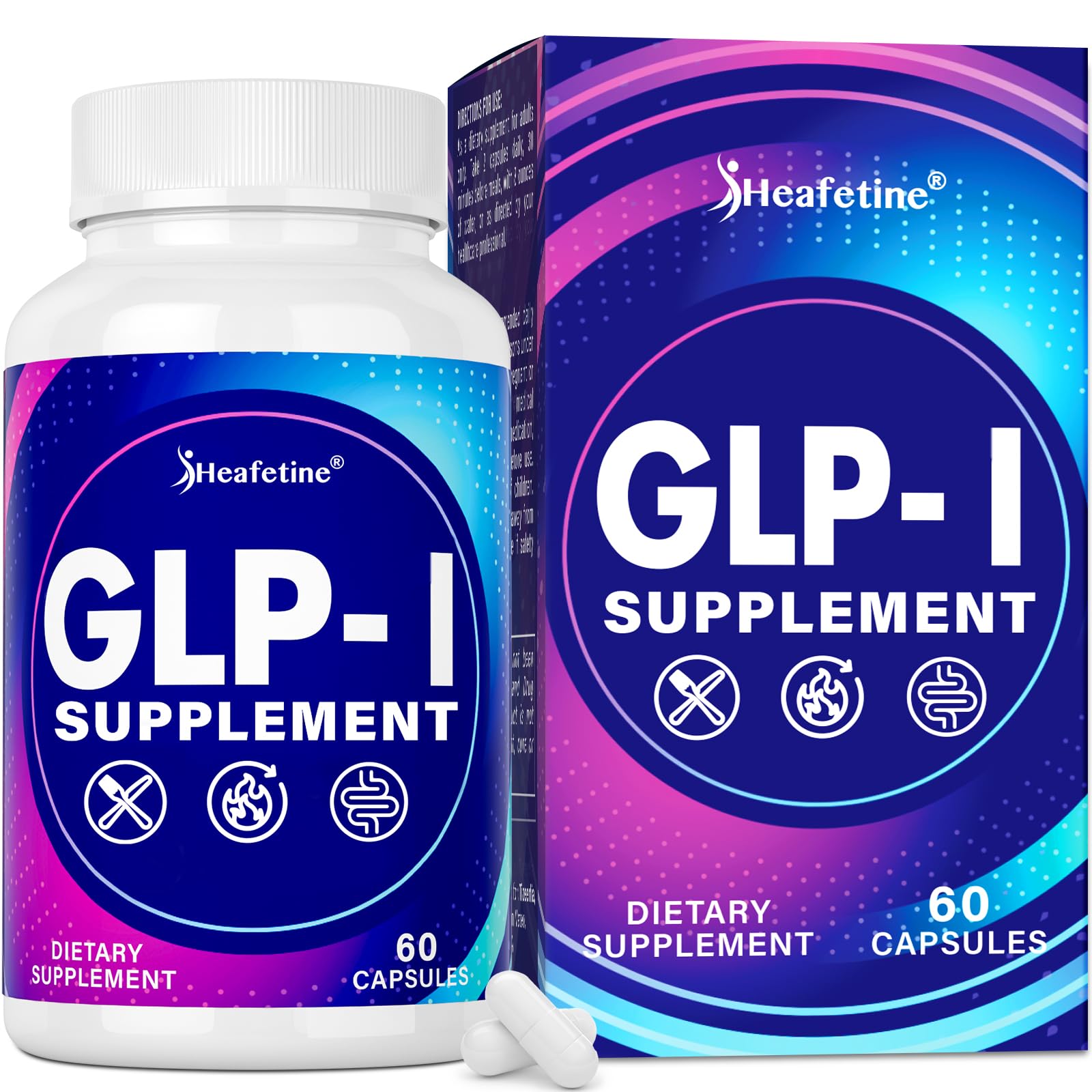 GLP-I Supplement, with Naturally GLPI Supplement Probiotic for Women & Men, Hops & Green Tea Extract, GLP I Supplements for Gut, Energy, GLP-I & Overall Health - 60 Capsules