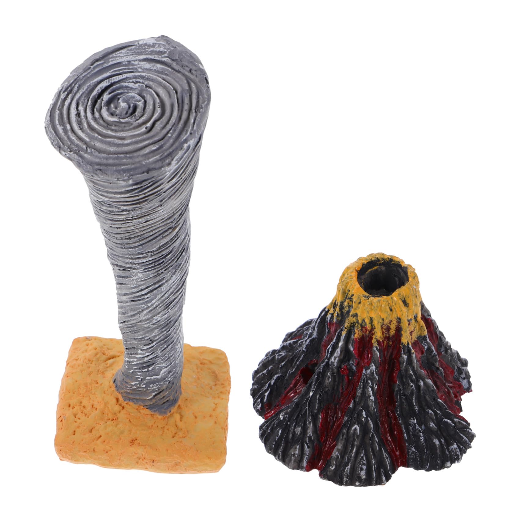 Escultura de Volcán de Resina 2 Piezas para Ciencias y Escuela