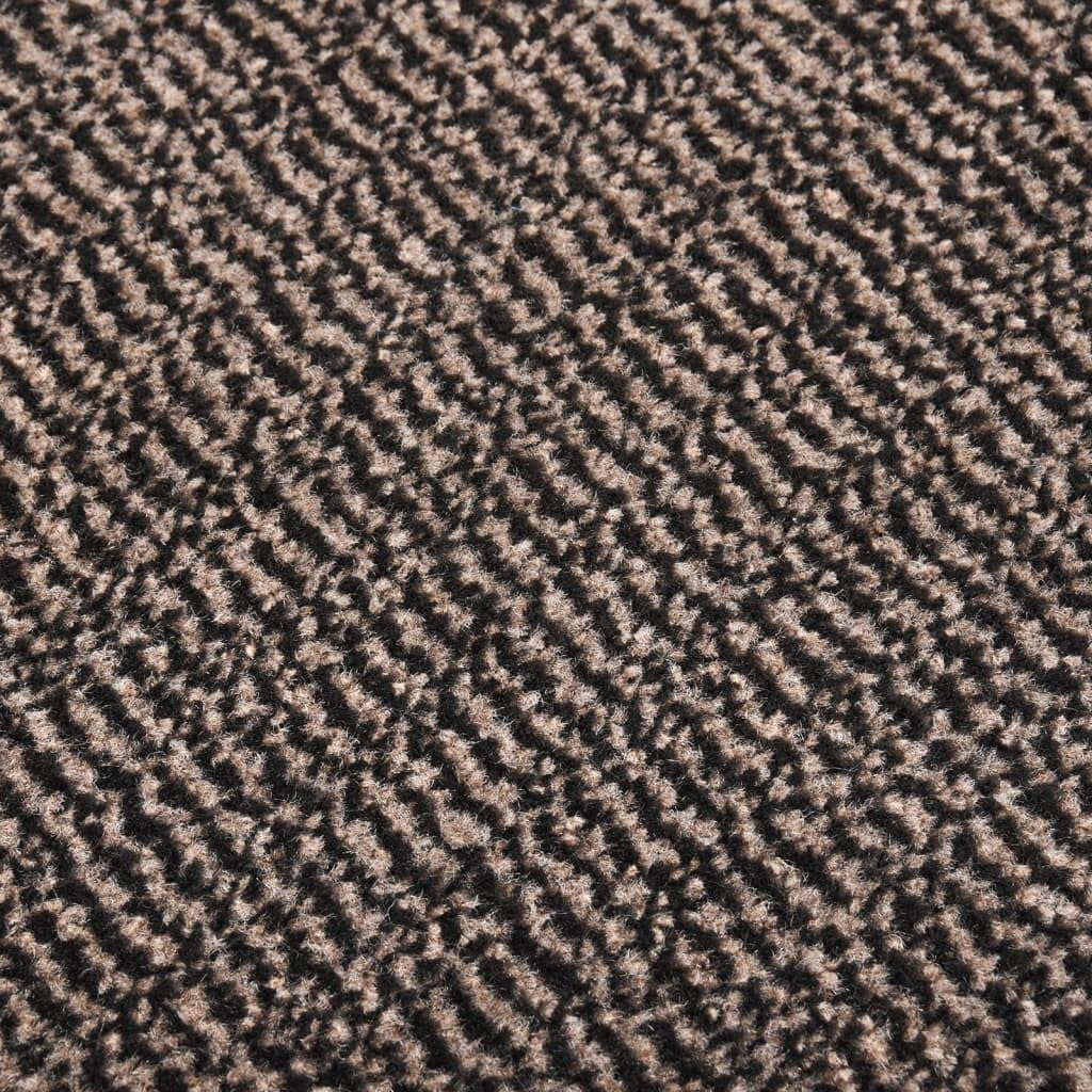 Paillasson touffeté marron foncé - 60 x 180 cm - Dos en caoutchouc antidérapant pour attraper la saleté à l'entrée - Tapis de porte robuste en polypropylène pour couloir