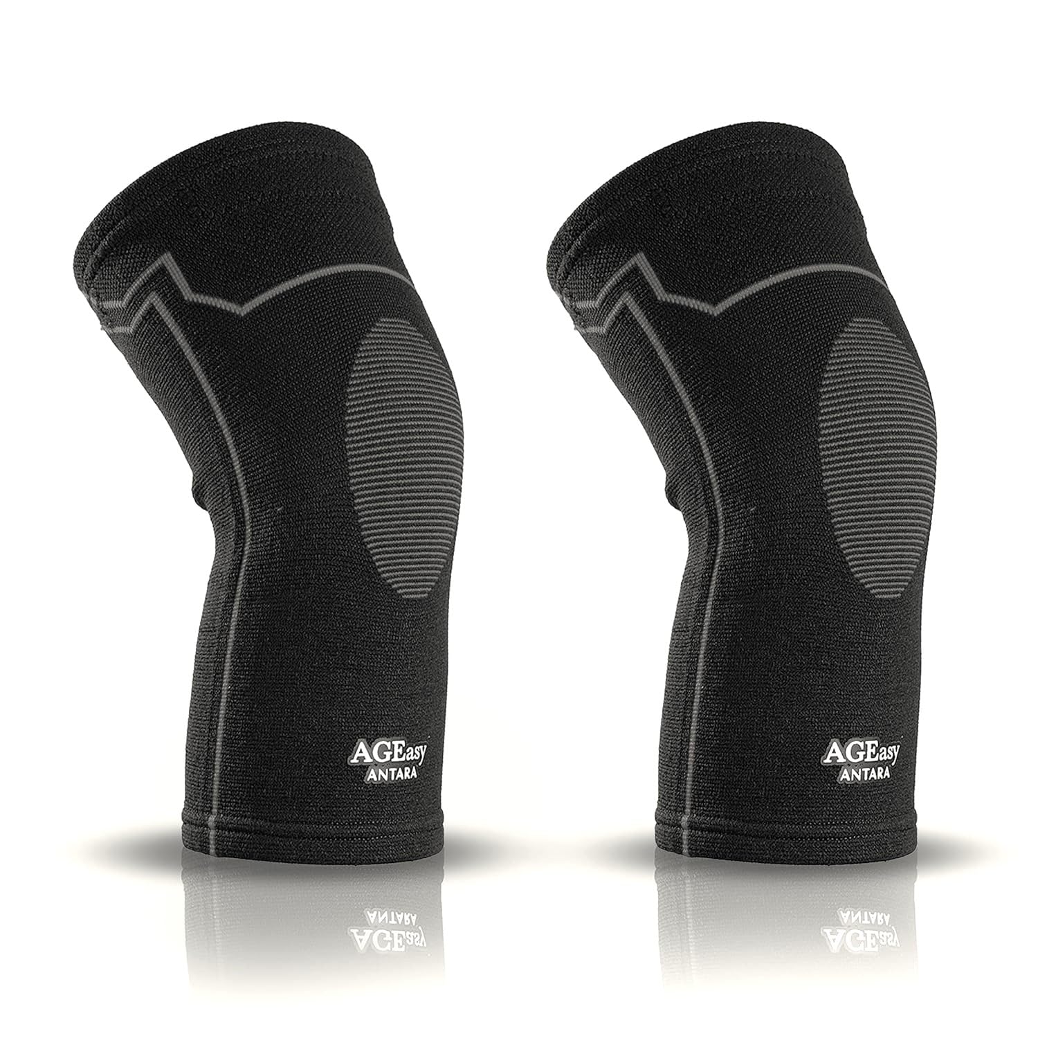 AGEasy (Max Group Comfort Knee Cap|Inner Cotton Lining,Anti-Slip Design|4-Way Stretch Knee Caps For Women For Pain Relief|Knee Support For Men & Women|Knee Belt For Joint Pain Relief (Black-Grey) (M) (B0CVQBVDWG) Amazon Price History, Amazon Price Tracker