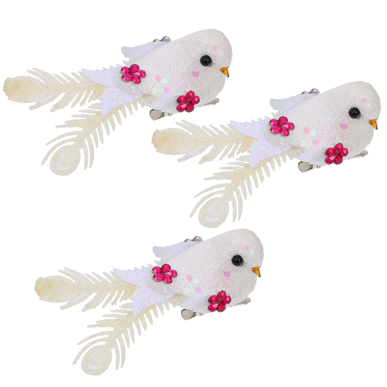 STOBOK 24pezzi Decorazioni Natalizie Uccelli Simulati Uccelli Per Natale Clip Per Appenderli Giardino e Casa Atmosfera e Festiva