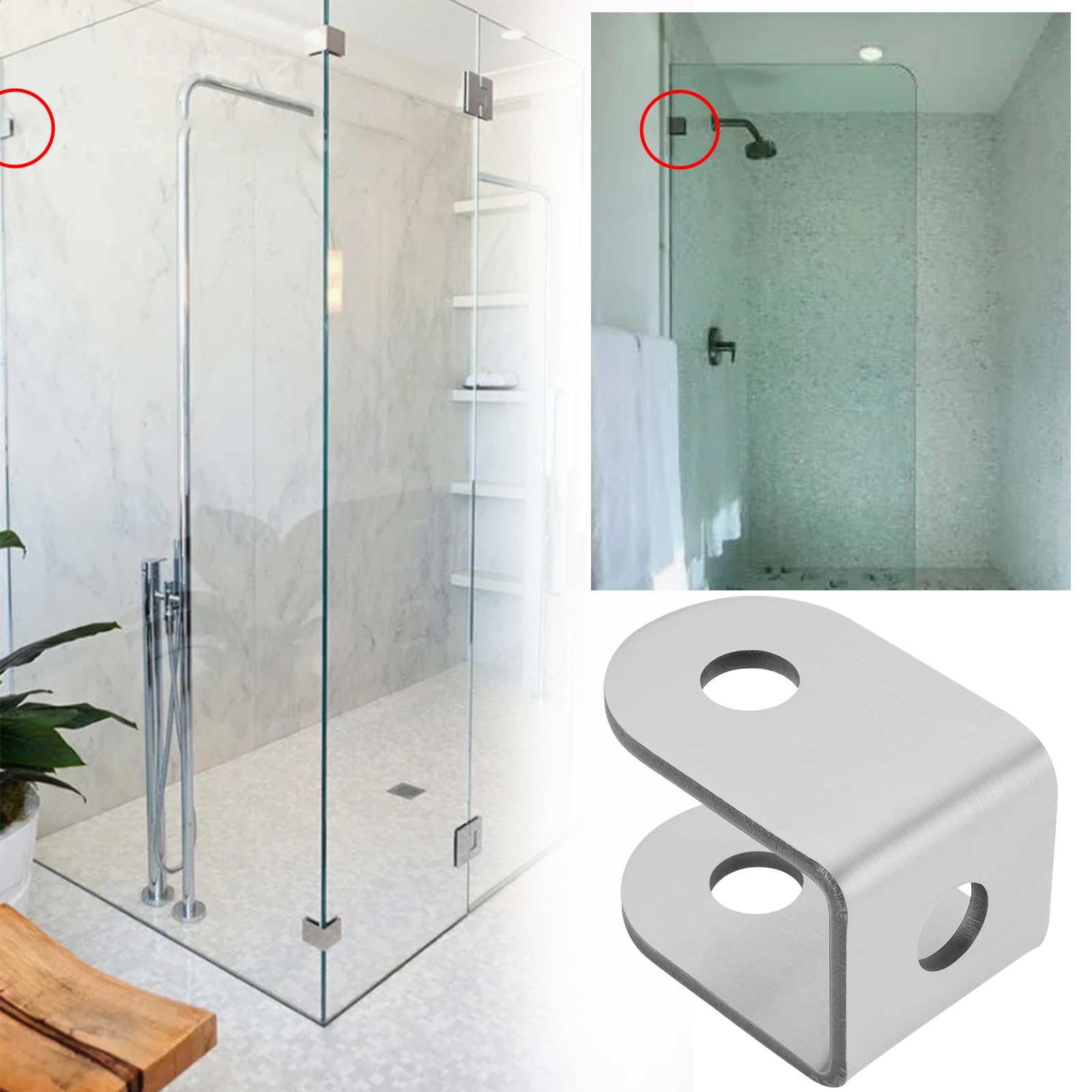 OTOTEC 10Pcs Home Installation U Bracket 304 Stainless Steel 2.5 mm Thickness 10mm Aperture for 25mm Panel, Restroom Partition - Image 2