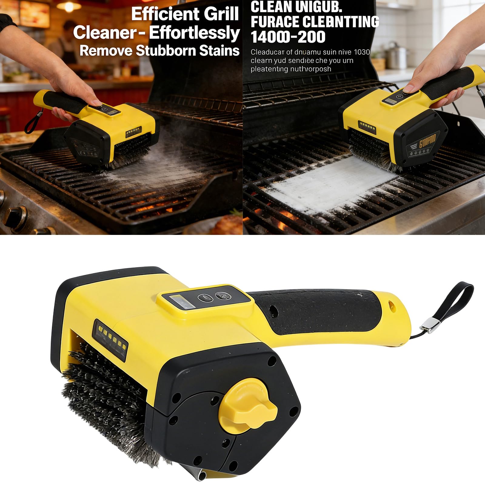 Brosse rotative pour barbecue électrique avec construction ABS