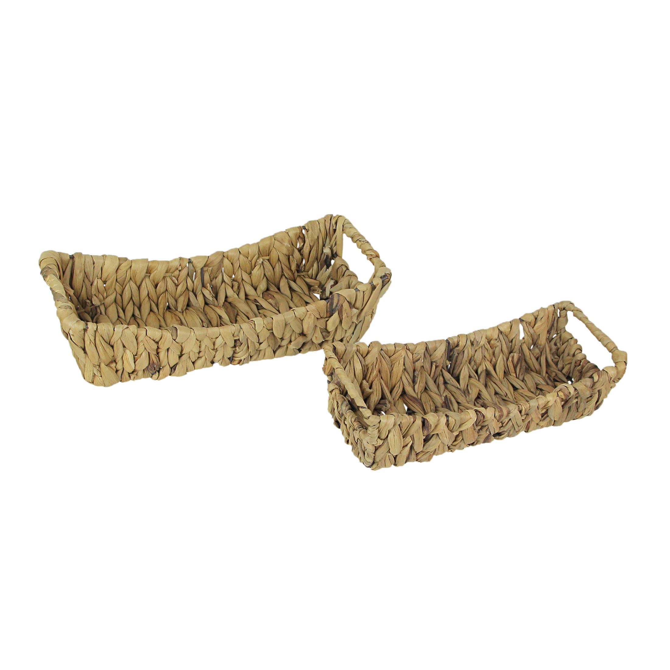 Panier rangement osier tressé rectangulaire naturel déco intérieur lot de 2