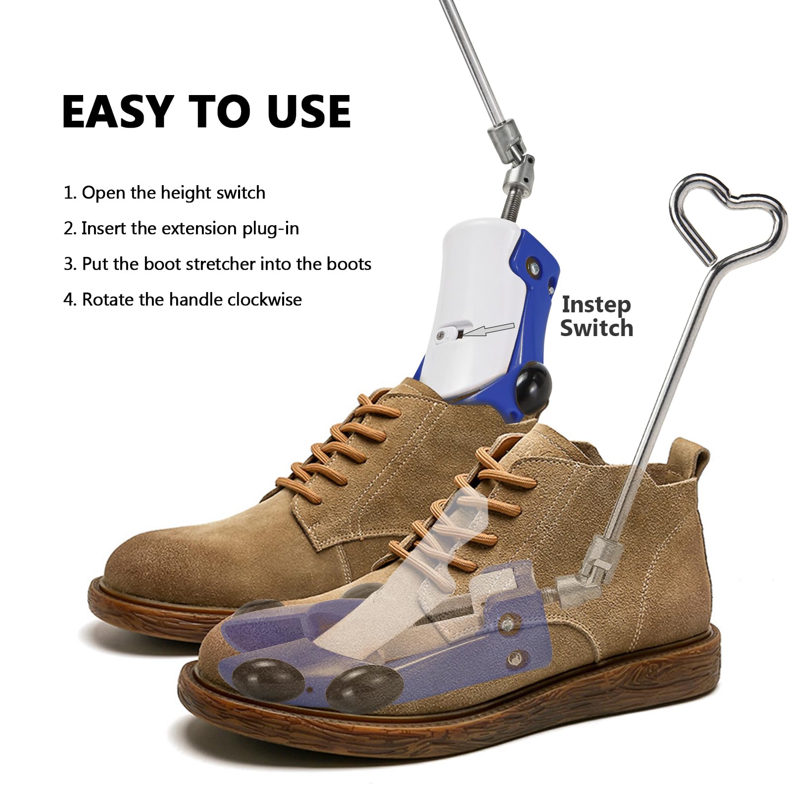Schuhspanner für Damen und Herren, professioneller Erweiterer, verstellbare Höhe, Spann und Breite, Cowboystiefel, Schuhspanner für dicke, breite Füße, einfach zu tragen