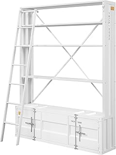 ACME Cargo Bookshelf & Ladder - - White