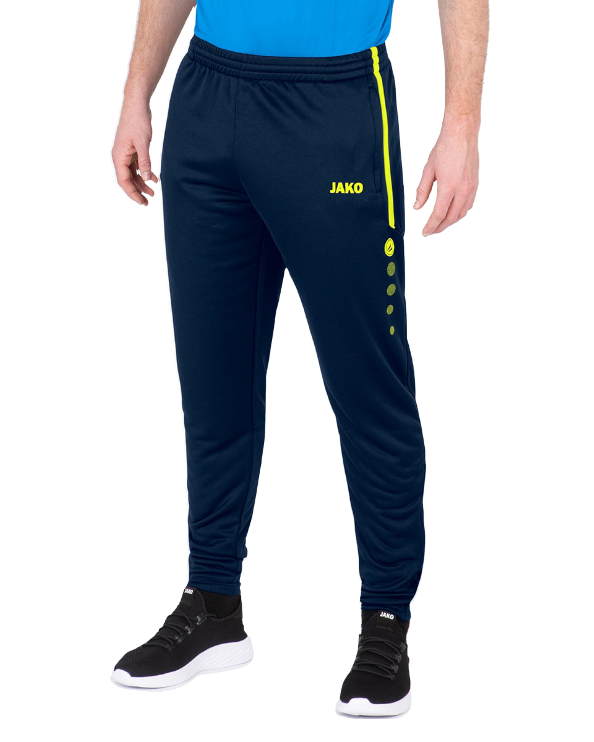 JAKO Men's Trainingshose Active Trouser, Navy/neon Yellow, XS