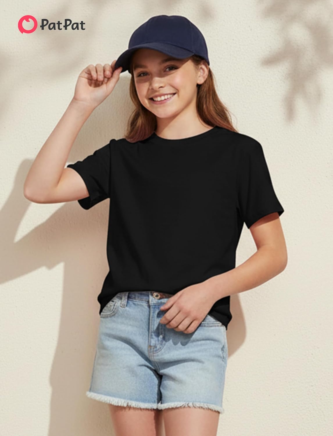 PATPAT Girls Basic Plain T Shirts 5-16 Years Kids Cotton Summer Tops Crewneck Short Sleeve Tees - Image 2