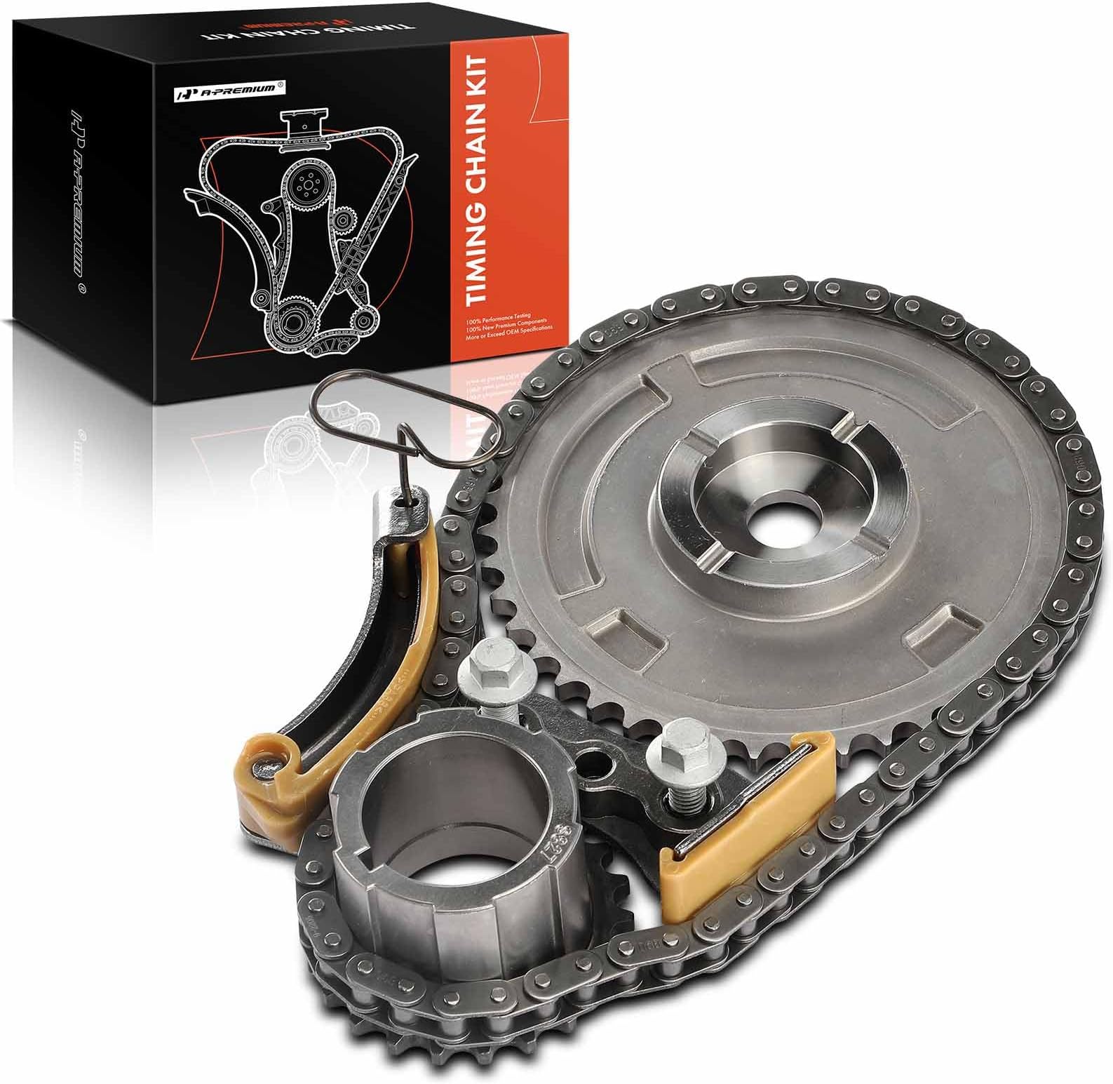 Engine Timing Chain Kit W/Tensioner [OHV 8Cyl 4.3 4.8 5.3 6.0 6.2L] Compatible with Chevy, GMC, Hummer, Saab, Pontiac, Cadillac & Buick - Express, Silverado, Camaro, Sierra, H3, Yukon & More