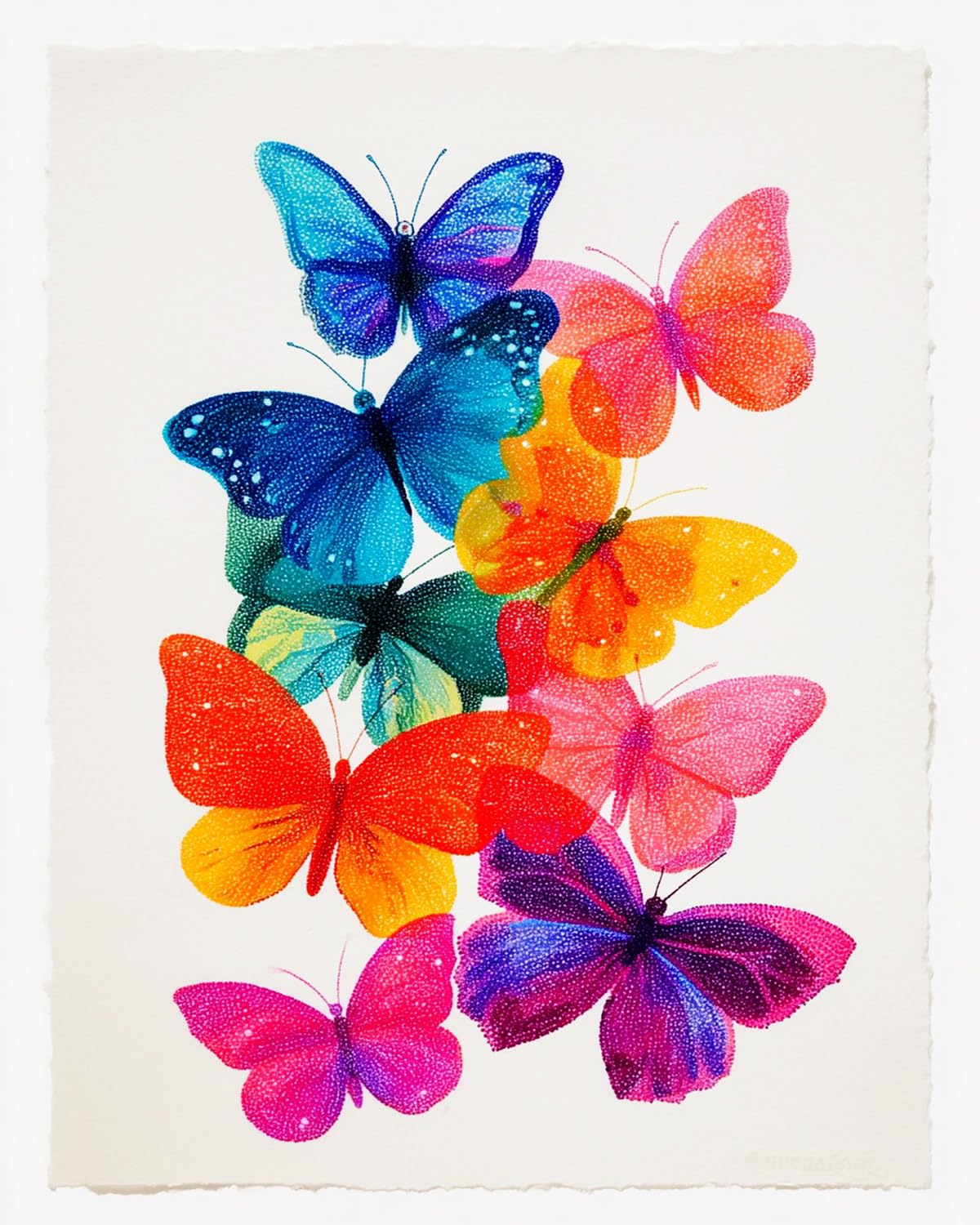 Liubaishi Multicolour Paint By Numbers For Adults, Colourful Butterflies, 40X50 Cm Acrylic Canvas Kit