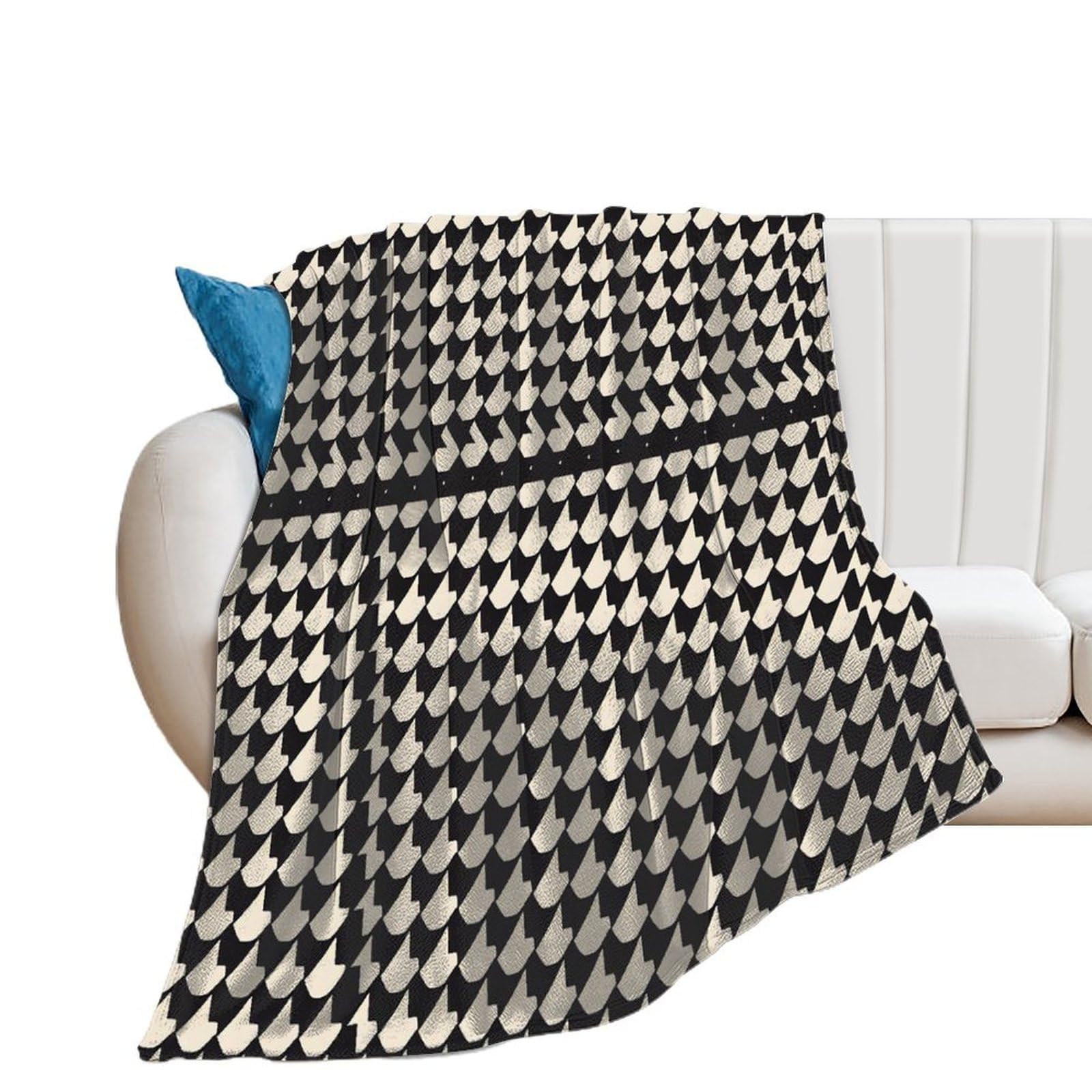 Couverture pied-de-poule gris pour vos soirées cocooning et moments de détente