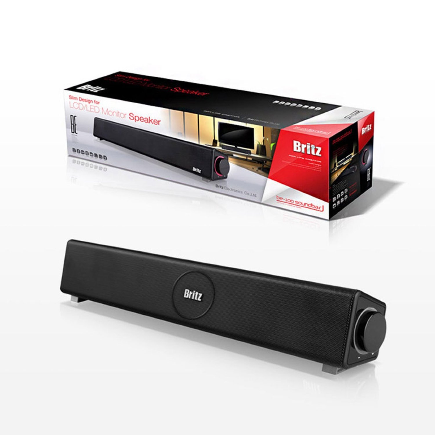 Britz BE-100 Soundbar Plus Slim design 2 Channel PC Speaker Bar type BE100
