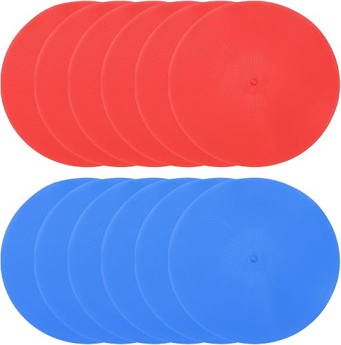 PATIKIL Spot Markers 9In, 12Pcs Floor Dots Agility Markers, Red/Blue