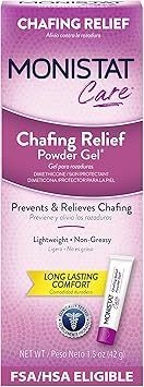Monistat Chafing Relief Powder Gel, Long-Lasting Anti-Chafing Protection for Bikini Area, Thighs and Bra Lines, 1.5 Oz