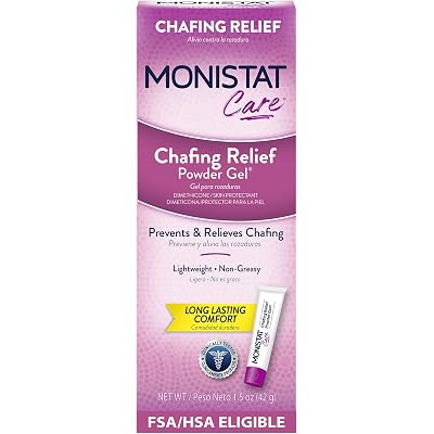 Monistat Chafing Relief Powder Gel, Long-Lasting Anti-Chafing Protection for Bikini Area, Thighs and Bra Lines, 1.5 Oz