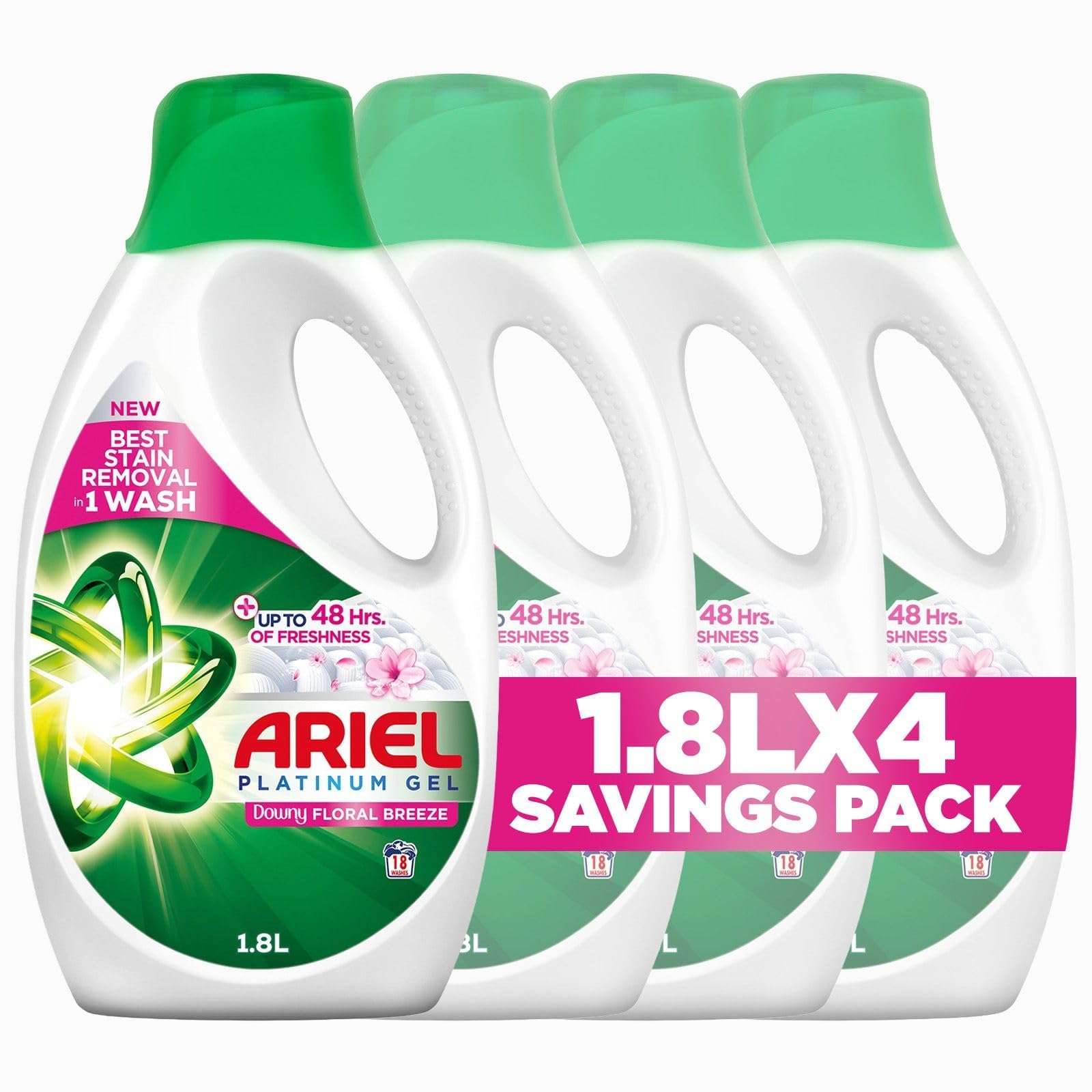 Ariel Floral Breeze Laundry Detergent Power Gel 1.8L x 4, Case Pack