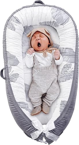 Funda para tumbona de bebé, portátil, para recién nacido, reversible, duradera y lavable a máquina, ajustable para bebés (flor rosa)