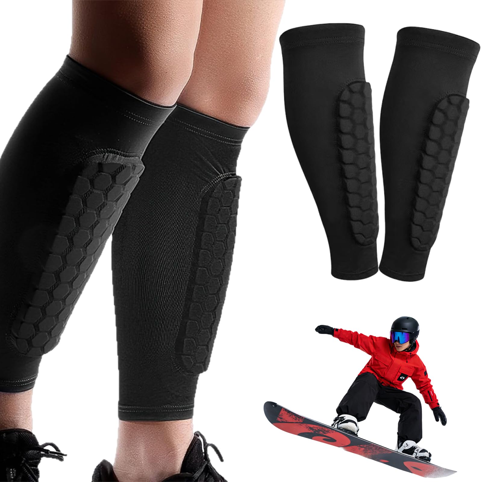 Hao Zhu flair shin pads, shin guards - 29cm, 1 Pack, 50-59kg, Black