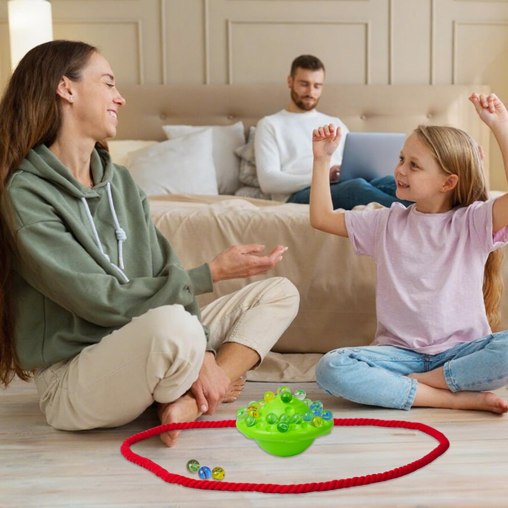 Juego de mármol y equilibrio para niños, 60 canicas de vidrio premium, juguete divertido de estrategia para 1-4 jugadores, listo para jugar fuera de la caja 8 años 7