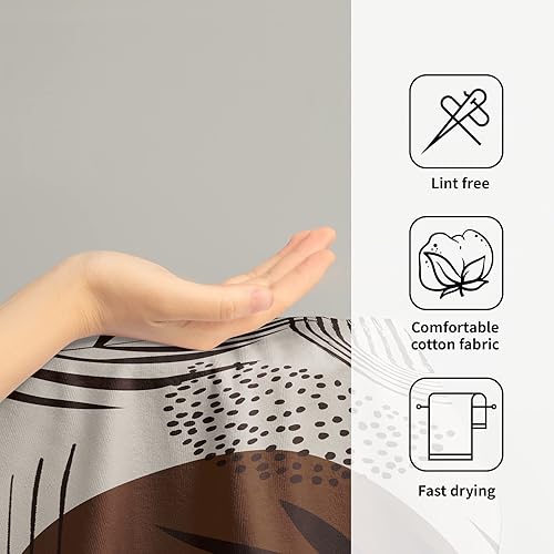 Vista 4 de Giwawa Juego de 2 toallas de mano de hojas marrones, toallas de baño bohemias suaves y delgadas, altamente absorbentes, decorativas, para cocina