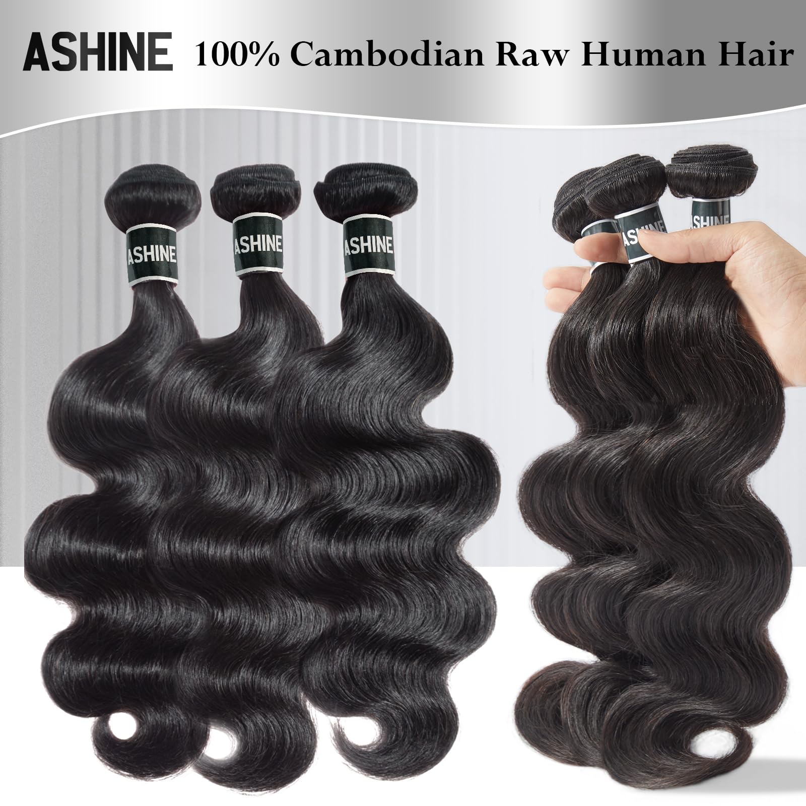 Amazon.com : ASHINE Human Hair Bundles Body Wave 