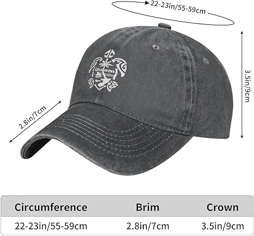 Miniatura 10 de fwoeqiz Guam - Gorra de béisbol de algodón lavado con diseño de tortuga, color negro, unisex, ajustable